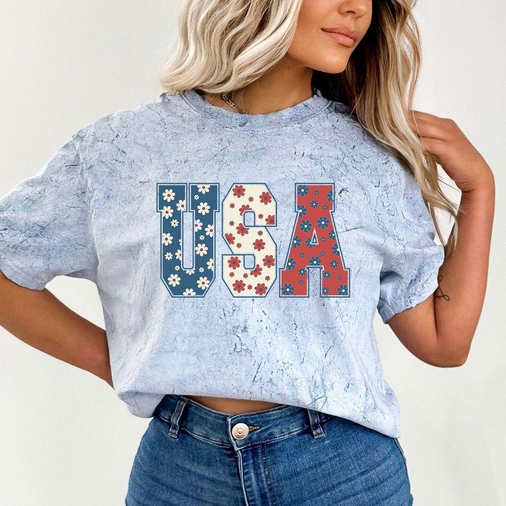 Retro Floral Usa Tie Dye Vuitino Apparel